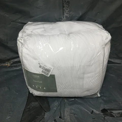 COZEE HOME 4PCE SUPERSOFT DUVET SET IN BRIGHT WHITE KING SIZE
