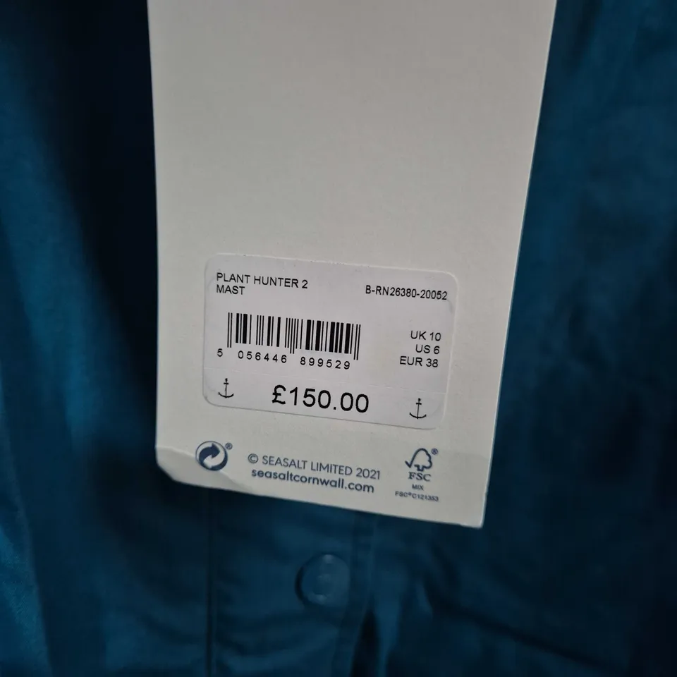 SEASALT CORNWALL RAIN PLANT HUNTER 2 PARKA – WOMEN'S TEAL, UK 10 (EU 38)