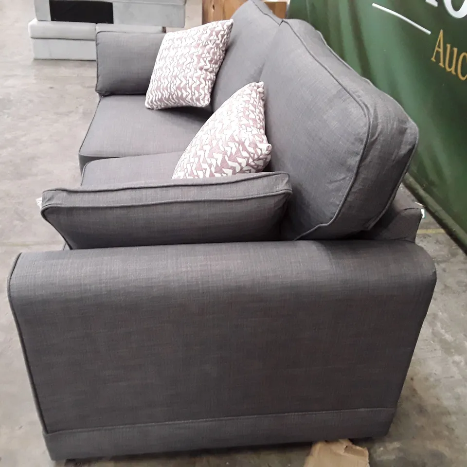 QUALITY DESIGNER NISHA 3 SEATER SOFA - GREY FABRIC 