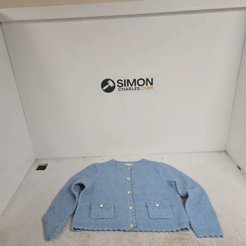 MONSOON BLUE KNIT CARDIGAN, SIZE L