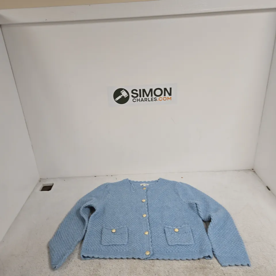 MONSOON BLUE KNIT CARDIGAN, SIZE L