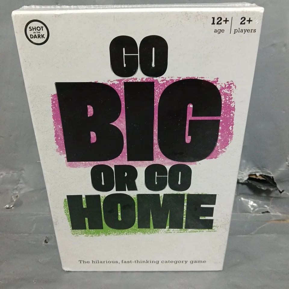 BOXED AND SEALED SHOT IN THE DARK GO BIG OR GO HOME CATERGORY GAME