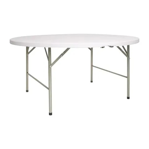 BOXED BOLERO ROUND FOLDING TABLE WHITE 5FT (1 BOX) 