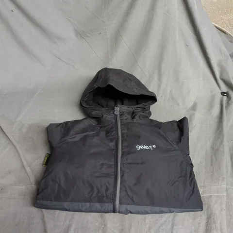 GELERT BLACK HOODED JACKET – LIGHTWEIGHT OUTDOOR SHELL 7-8YRS