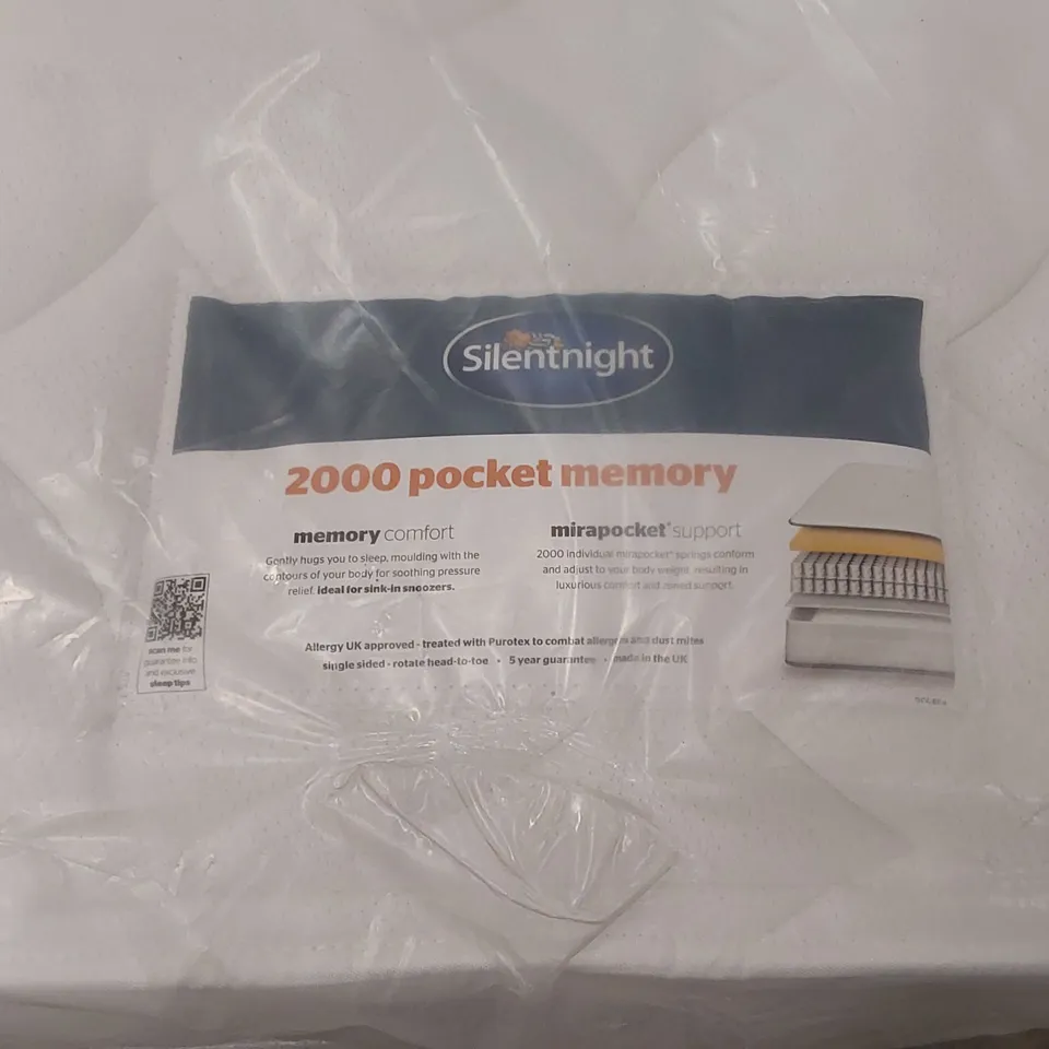 QUALITY BAGGED SILENTNIGHT 2000 POCKET SPRUNG MEMORY 6FT SUPER KING MATTRESS 