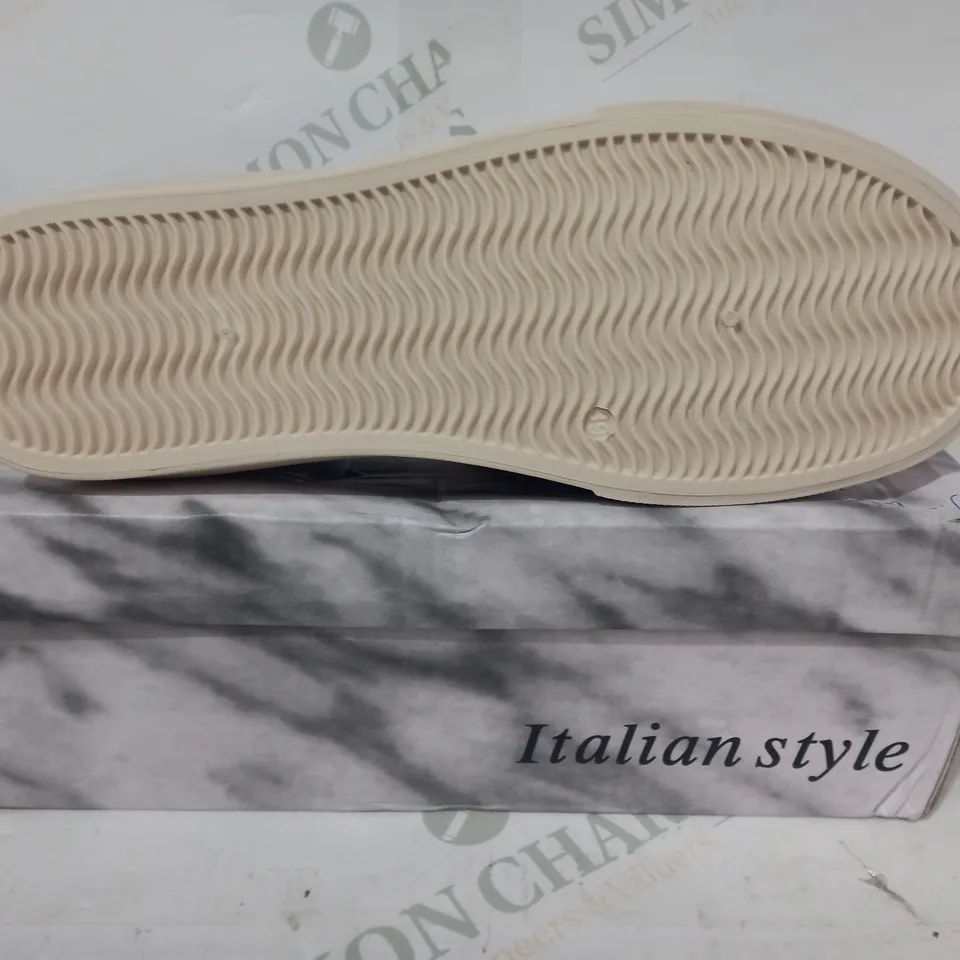 BOXED PAIR OF SEASTAR BLUE SLIP-ON SHOES IN PINK EU SIZE 39