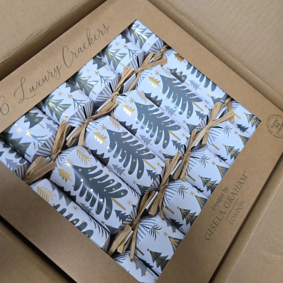 6 SETS OF 6 GISELA GRAHAM LUXURY CHRISTMAS CRACKERS
