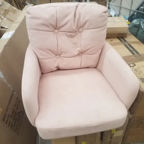 BOXED PINK FABRIC OFFICE CHAIR WITH WHEELS