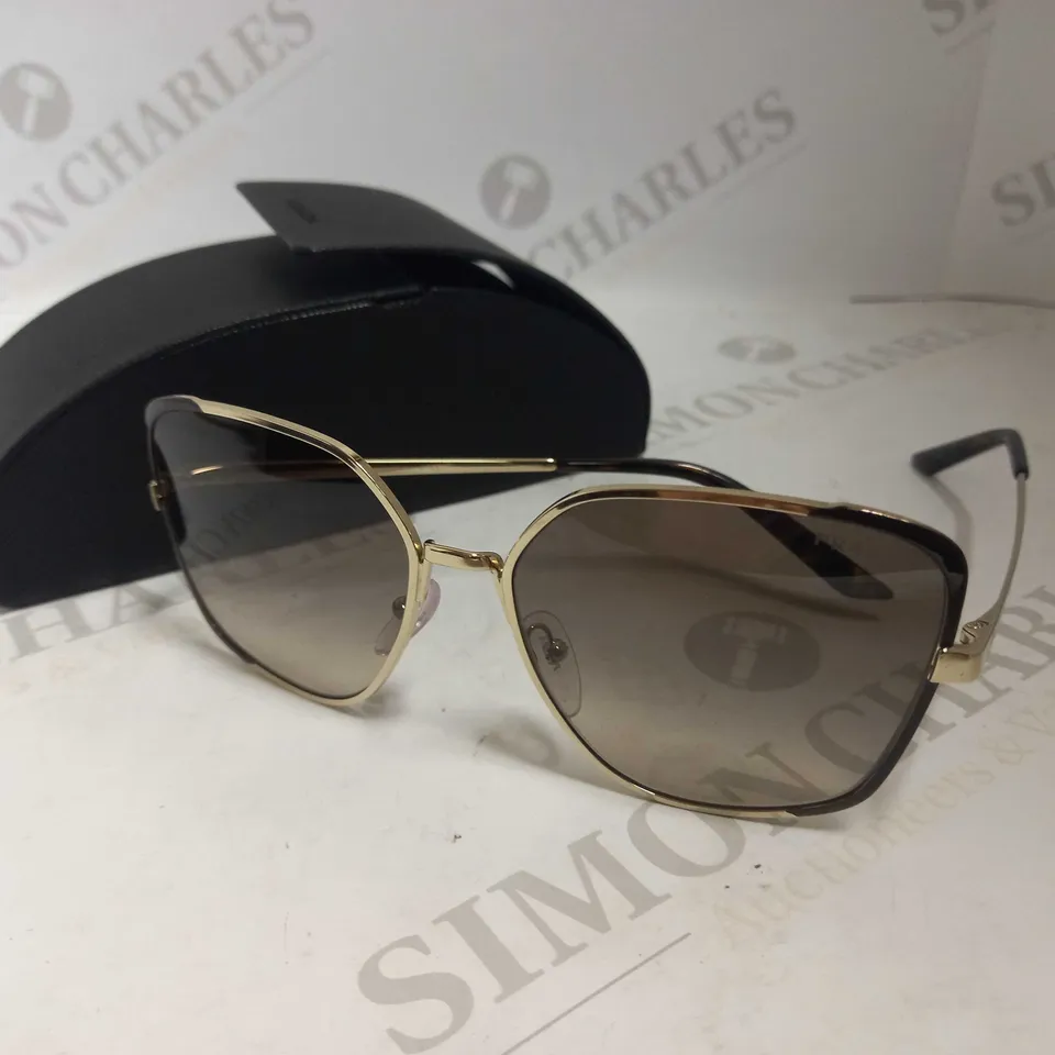 PRADA SQUARE PALE GOLD MATTE PINK SUNGLASSES RRP £284