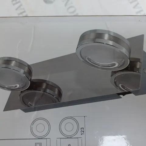 BOXED NINO SPARKY 2 LIGHT LED WALL LIGHT BATHROOM LAMP METAL UP DOWN CHROME