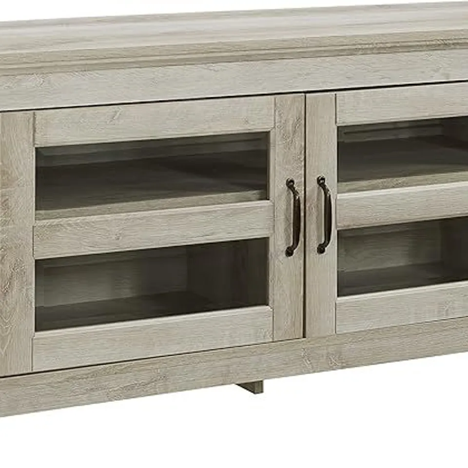 BRAND NEW BOXED WALKER EDISON WQ44CFDWO 44" WOOD TV STAND MEDIA STORAGE CONSOLE WHITE OAK (1 BOX)