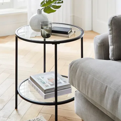 BOXED REGENT SIDE TABLE - BLACK