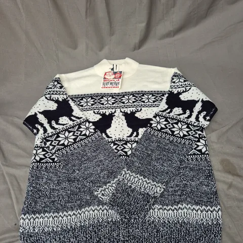 HAVE A VERY MERRY CHRISTMAS GULLFOSS CHRISTMAS SWEATER IN LAUNDERED ECRU SIZE L