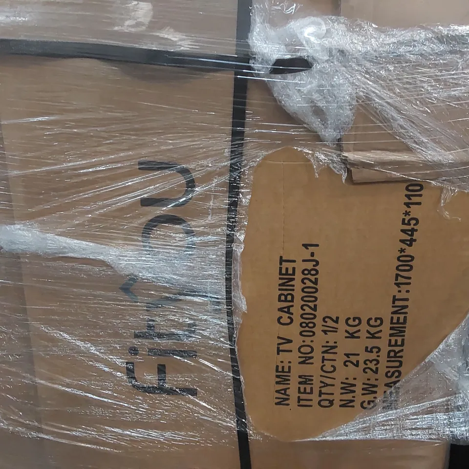 PALLET CONTAINING A LARGE QUANTITY OF FITYOU TV CABINET PARTS