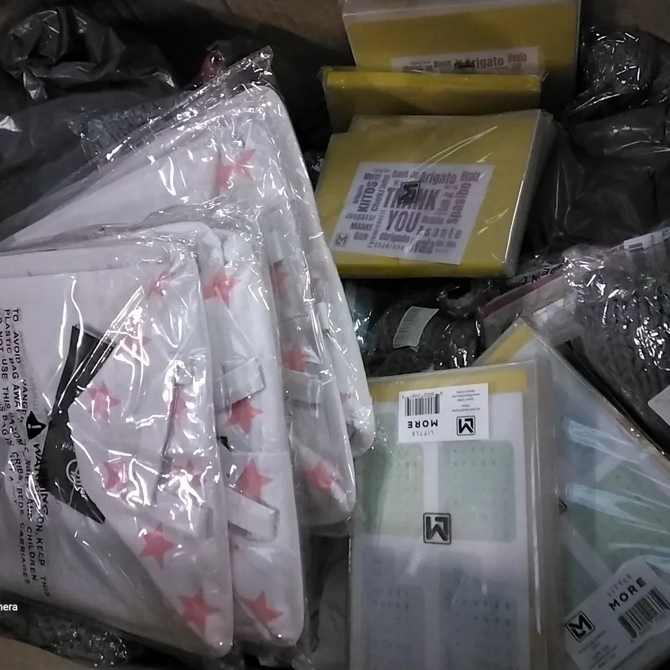 PALLET OF ASSORTED ITEMS TO INCLUDE JOYJOZ BATH TOYS, PURPLE TIGER BUBBLE TEA, SEA TEAM PINK STAR BAG, SEA TEAM BAGS WITH ZIPPERS, LITTLE MORE A5 DAILY DATED PLANNER YELLOW