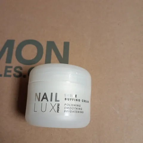 BOX OF APPROXIMATELY 20 ASSORTED COSMETIC ITEMS INCLUDING NAIL LUX BUFFERING CREAM , NAIL LUX FOOT CREAM AND NAIL LUX HAND GEL 