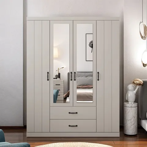 BOXED ALLINGTON 4 DOOR 2 DRAWER WARDROBE WITH MIRROR (2 BOXED)