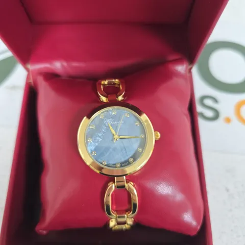 GENOVA TIME V2 GOLD-TONE LADIES' WRISTWATCH IN RED PRESENTATION BOX
