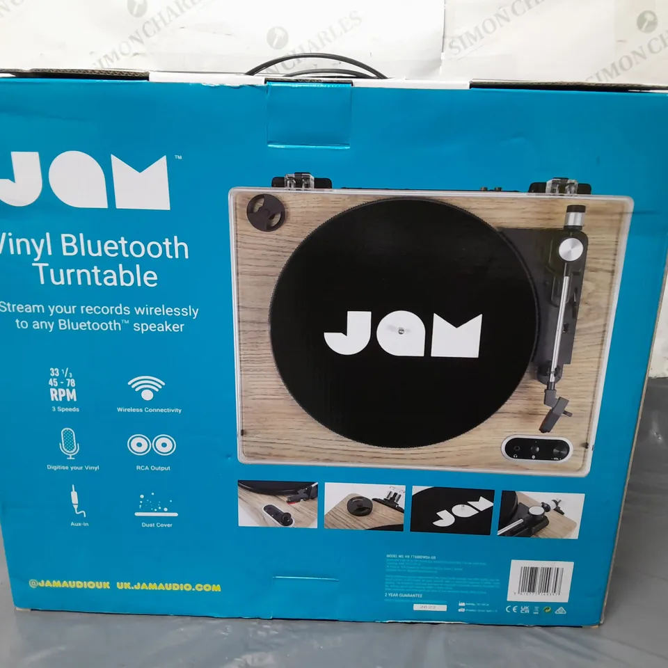 LOT OF 2 BOXED JAM VINYL BLUETOOTH TURNTABLES