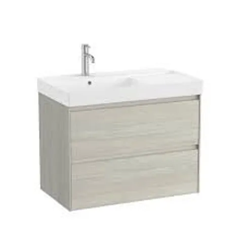 BRAND NEW BOXED ROCA ONA 80CM L/H VANITY UNIT 2 DRAWER - LIGHT OAK