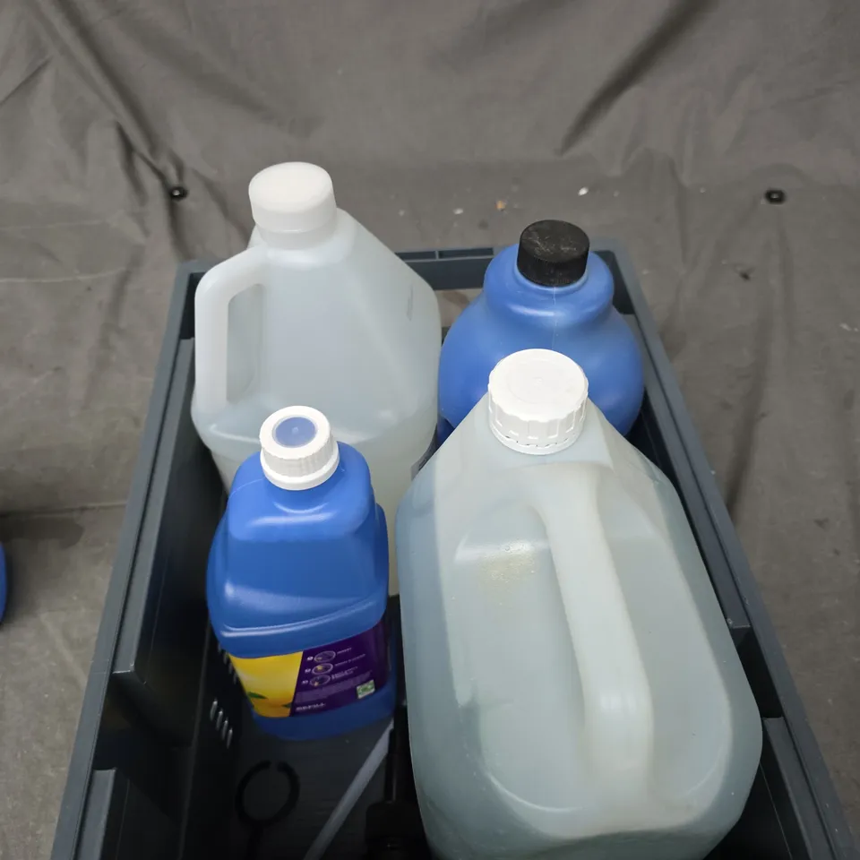 BOX OF 5 ASSORTED LIQUIDS TO INCLUDE: FLASH POWER SPRAY