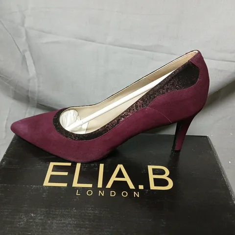 ELIA.B LONDON DIANA BURGUNDY SUEDE HIGH HEEL SHOES, UK 7 (EU 40)