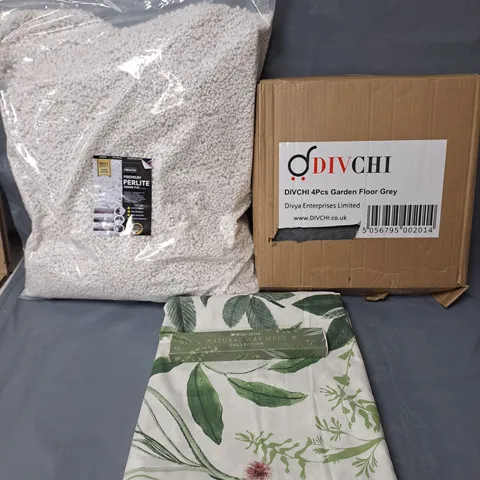 APPROXIMATELY 15 ASSORTED HOUSEHOLD ITEMS TO INCLUDE BEDDING, WAX MELTS AND 4 PCS GARDEN FLOOR 