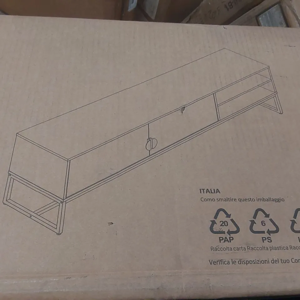 BOXED DESIGNER 2 DOOR TV CABINET (2 BOXES)