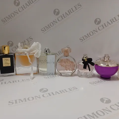 BOX OF APPROX 8 ASSORTED UNBOXED FRAGRANCES TO INCLUDE VALENTINO BEAUTY EAU DE PARFUM, LANCOME LA VIE BELLE EAU DE PARFUM, GLOSSIER YOU EAU DE PARFUM, ETC