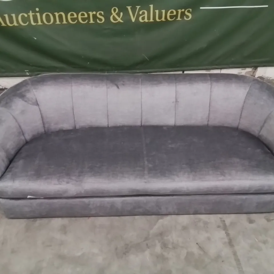 QUALITY DESIGNER BRIDGITTE 3 SEATER UPHOLSTERED SOFA - GREY