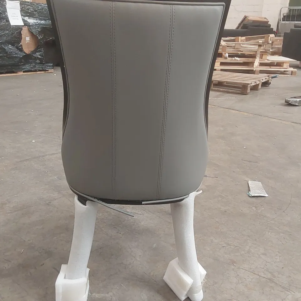 BOXED SET OF 2 DESIGNER FAUX LEATHER DINING CHAIRS