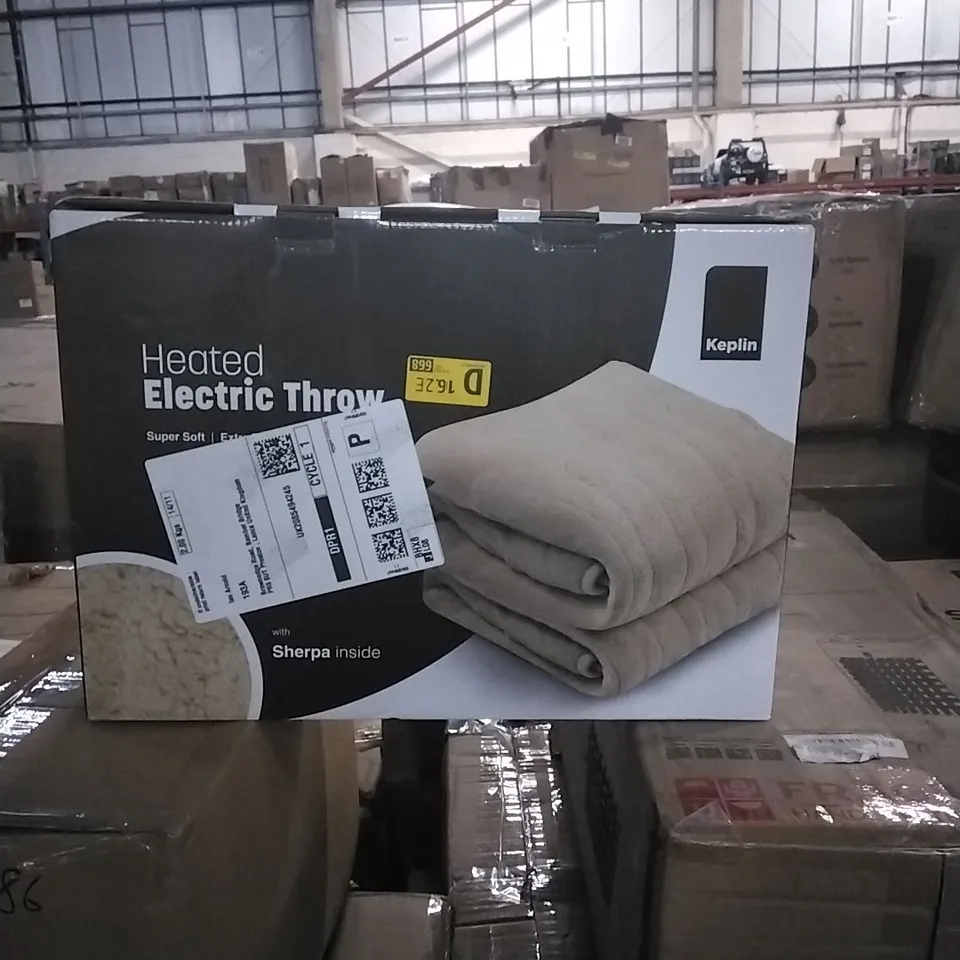 BOXED KEPLIN HEATED ELECTRIC THROW WITH SHERPA INSIDE 