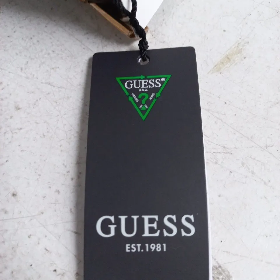 GUESS BROWN MONOGRAM BELT POUCH/BAG (WOMEN) – LOGO TAG