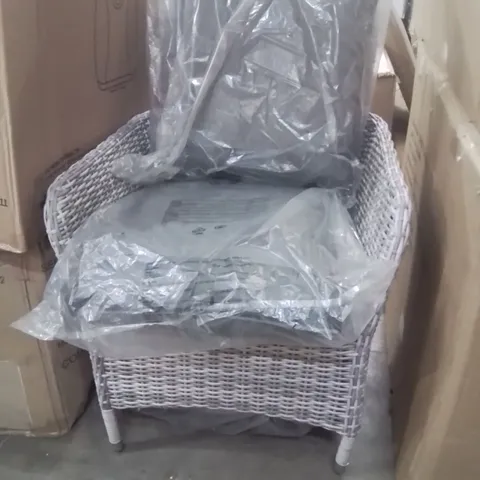 RATTAN SINGLE GARDEN FURNITURE CHAIR WITH CUSHIONS 