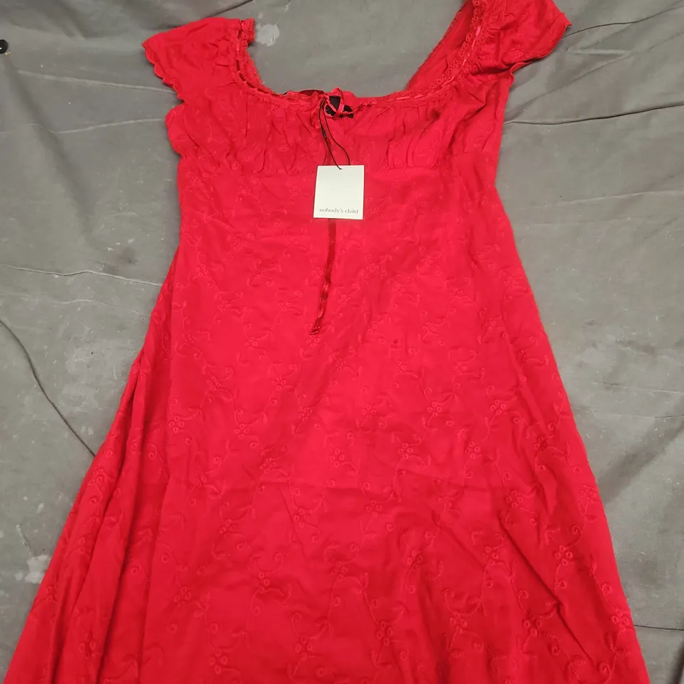 NOBODY'S CHILD MELISSA MIDI DRESS - RED - UK12