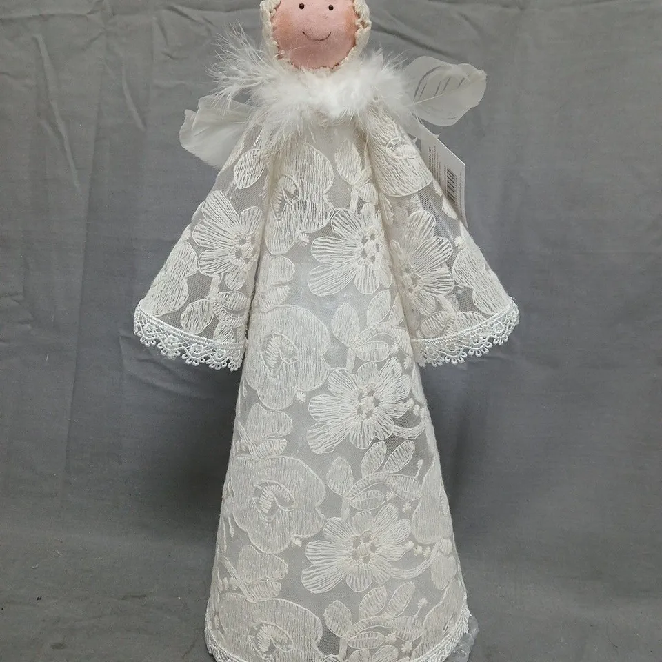 HEAVEN SENDS TALL LACE ANGEL CHRISTMAS TREE TOPPER 