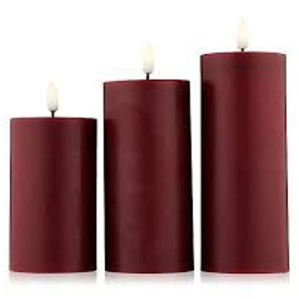 HOME STORIES SET OF 3 FLICKERING WAX REMOTE CANDLES