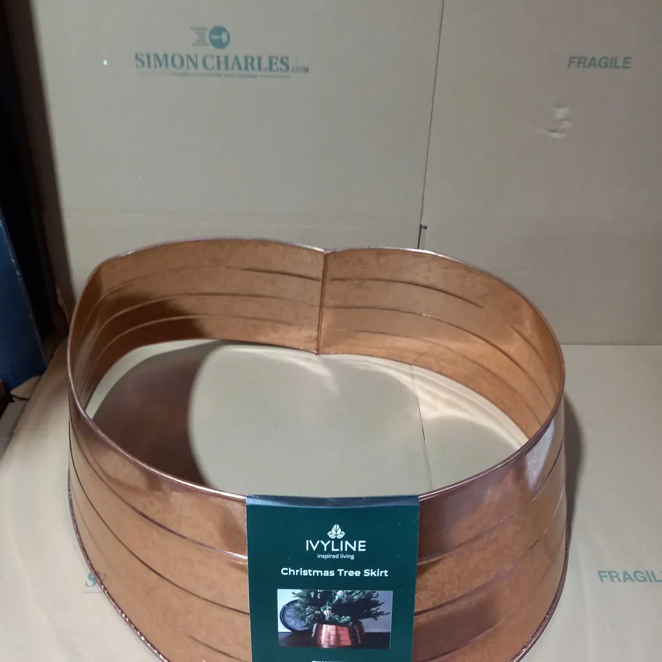 METAL CHRISTMAS TREE SKIRT - COPPER 67CM RRP £39.99