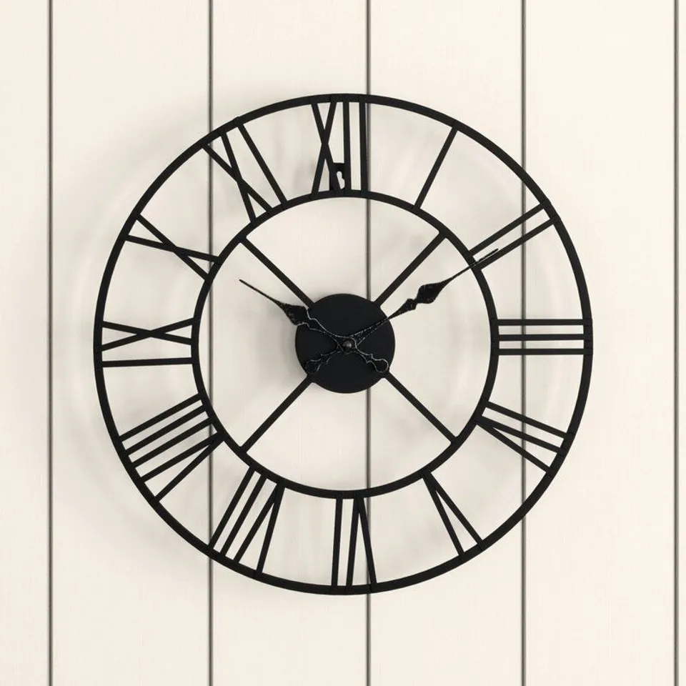 HAWES ROMAN NUMERAL 40CM METAL WALL CLOCK