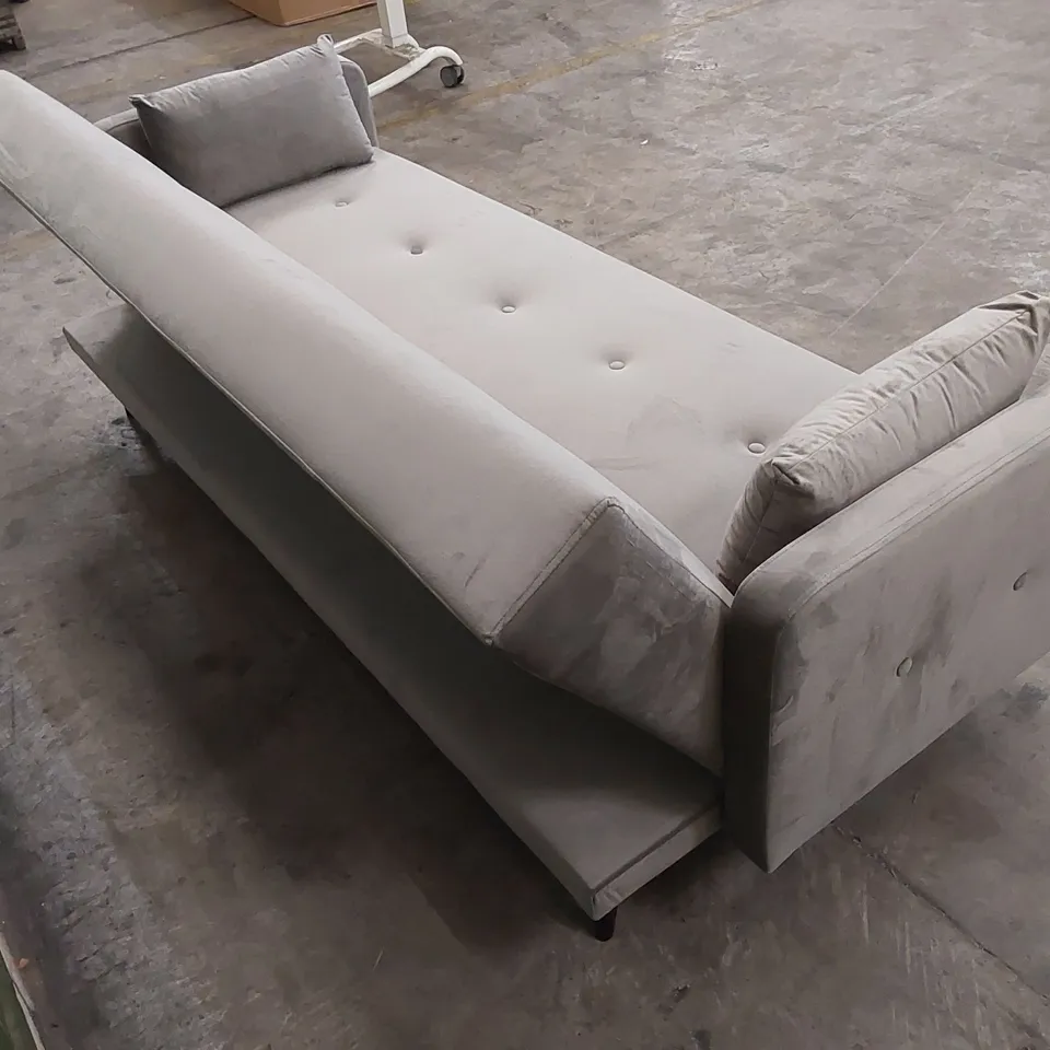 DESIGNER CADIZ GREY VELVET SOFA BED 