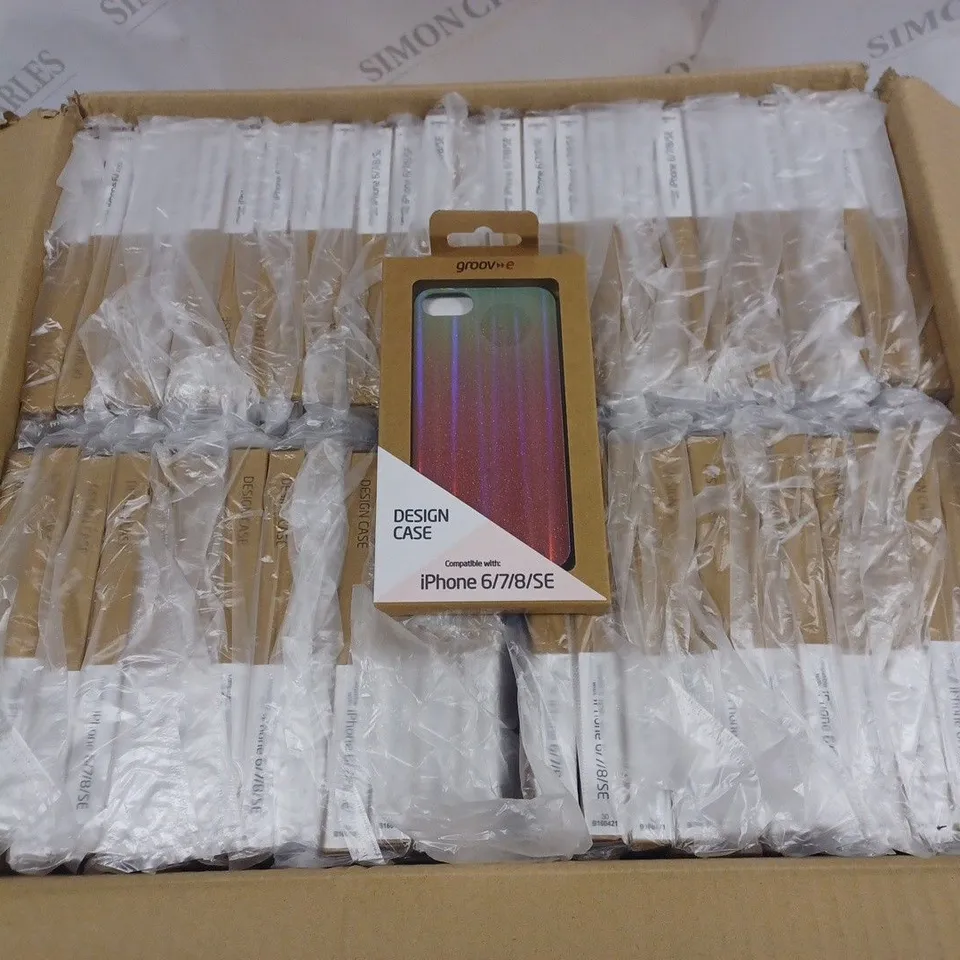 LOT OF APPROXIMATELY 100 GROOVE PINK POLARISED DESIGN CASES FOR IPHONE 6/7/8/SE