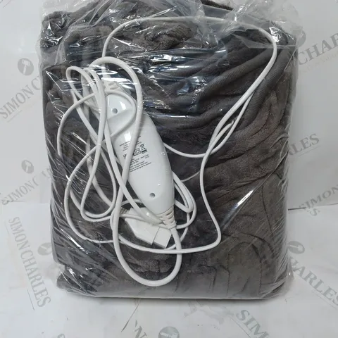 BOXED COZEE HOME VELVETSOFT HEATED THROW IN CHARCOAL