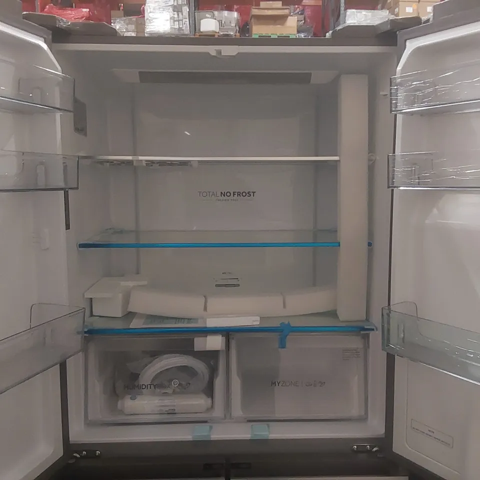 HAIER SERIES 5 HCR5919EHMP FRIDGE FREEZER - PLATINUM INOX