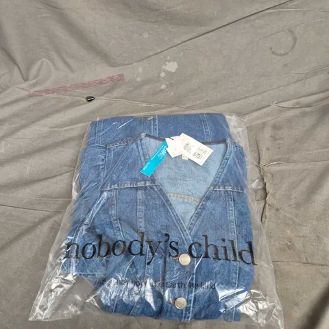 NOBODY'S CHILD DENIM SIENNA FIT & FLARE MIDI DRESS – UK 12 – BLUE