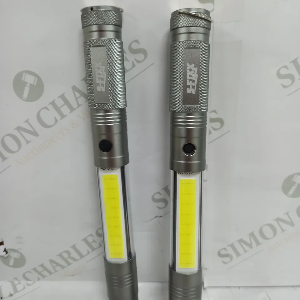BOXED SFIXX SET OF 2 LED TORCHES SILVER 