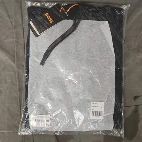 BAGGED BOSS HOODIE IN NAVY SIZE MEDIUM