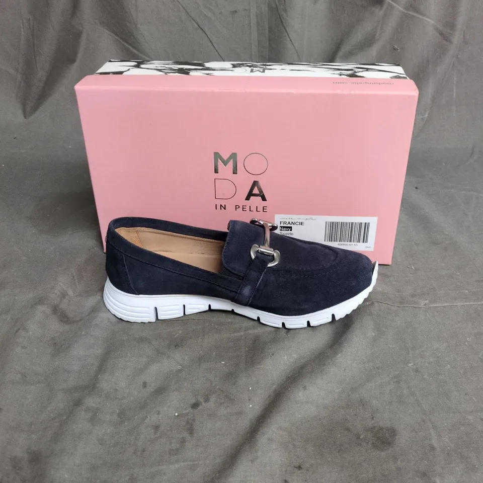 MODA IN PELLE FRANCIE NAVY SUEDE LOAFERS – UK 5 (EU 38)