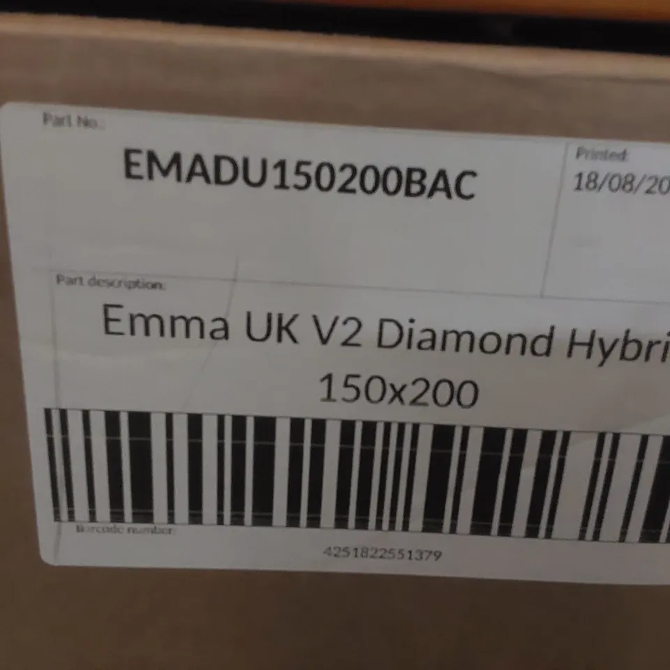BRAND NEW BOXED EMMA UK V2 DIAMOND HYBRID 150 x 200CM KING SIZE MATTRESS 
