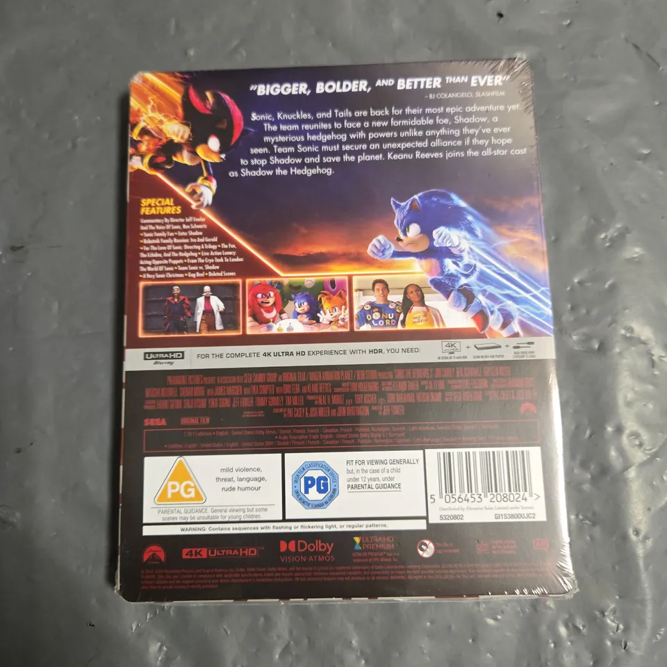 SEALED SONIC 3 4K ULTRA HD MOVIE