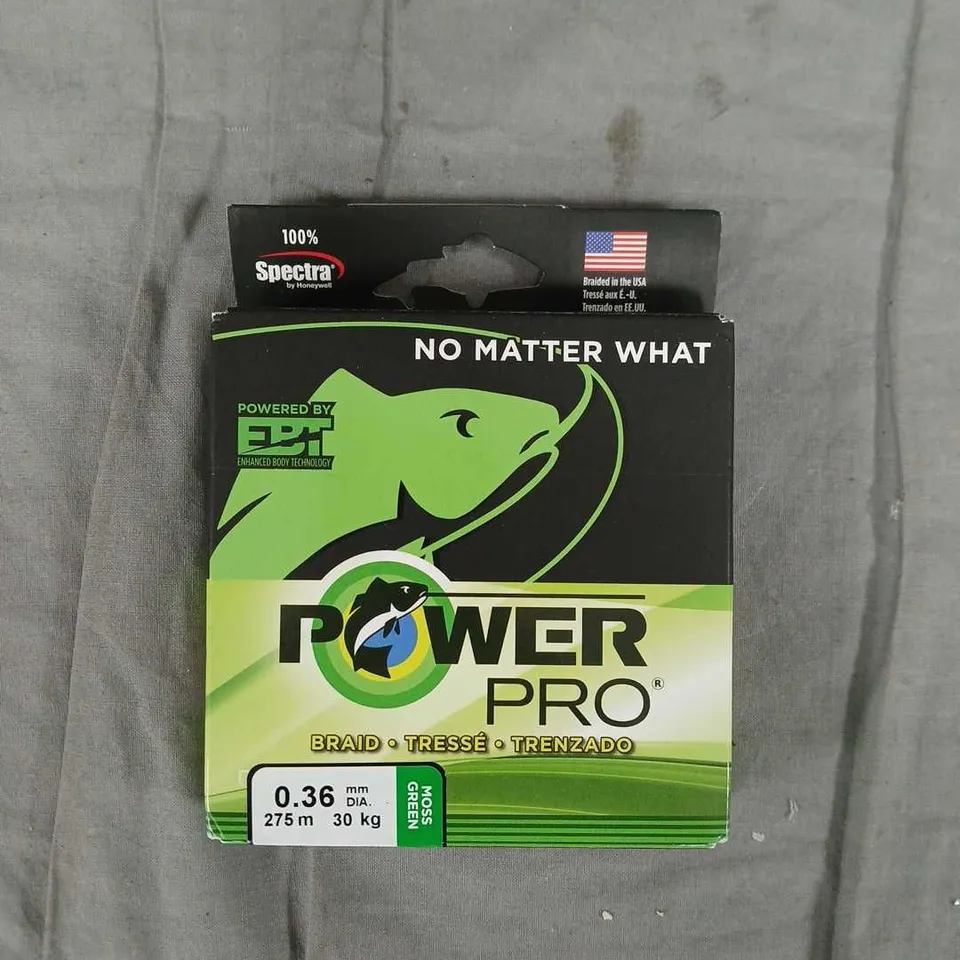 POWERPRO NO MATTER WHAT BRAIDED FISHING LINE - MOSS GREEN, 0.36MM X 275M